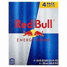 BULL ENERGY 8 OZ 4PK RED